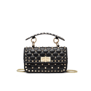 Lambskin Quilted Chain Shoulder Bag with Rivet