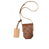 Intrecciato Leather Mini Crossbody Phone Bag with Luggage Tag