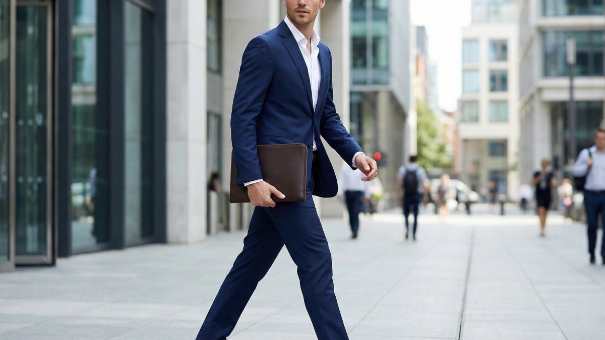 businessman and his men clutch flat leather document holder