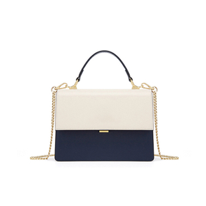 White Female PU Leather Crossbody Bag Sling with Chain