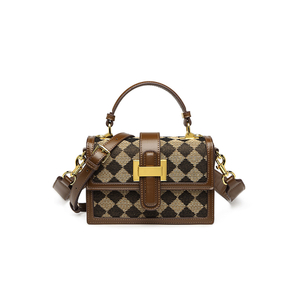 2022 stylish manufacturer custom fashion leather clutch bag checked crossbody shoulder handbag