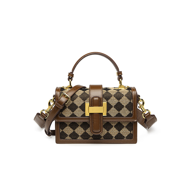 2022 stylish manufacturer custom fashion leather clutch bag checked crossbody shoulder handbag