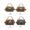 2022 stylish manufacturer custom fashion leather clutch bag checked crossbody shoulder handbag