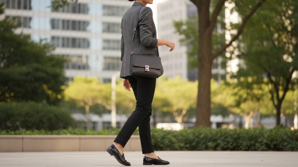 woman-wearing-a-sleek-leather-crossbody-handbag