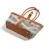Large canvas and calf leather tote bag for lady