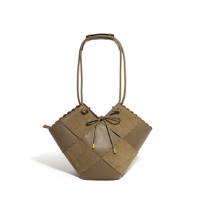 Suede leather sling tote bag women handbag