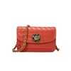 Stylish custom flower lock logo eco vegan leather woven evening bag