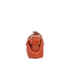 Mini Genuine Leather Cowhide Clutch with Hinge Frame and Buckle