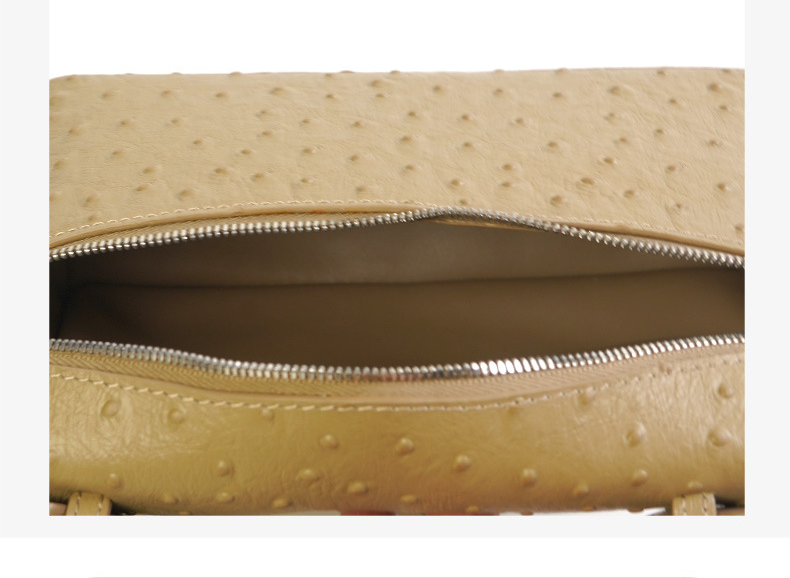 Womens Ostrich Leather Crossbody Clutch Bag for Phone-inside