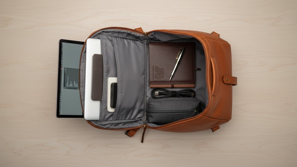 organized-leather-backpack-interior-with-laptop-and-tech