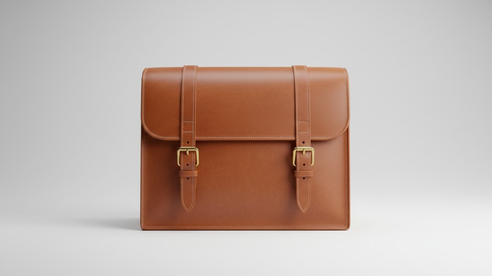 structured-tan-leather-satchel-bag-closed-flap-rigid-form-studio-shot