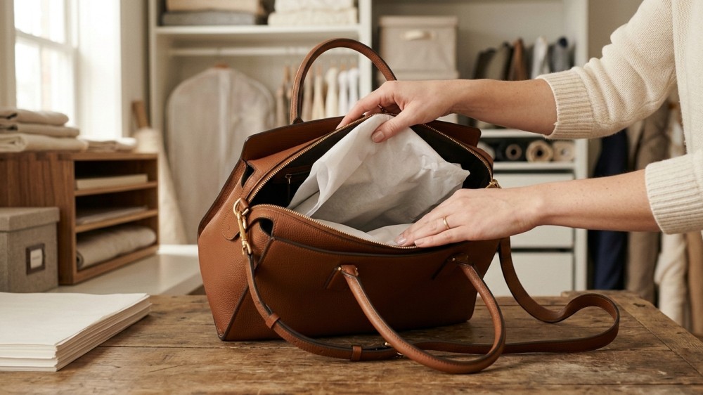 hands-adding-tissue-stuffing-into-a-leather-handbag