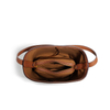 Genuine leather small lady tote bag cashmere fabric