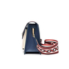 Genuine leather small crossbody bag with webbing strap
