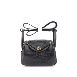 Matte Crocodile Leather Mini Crossbody Shoulder Bag