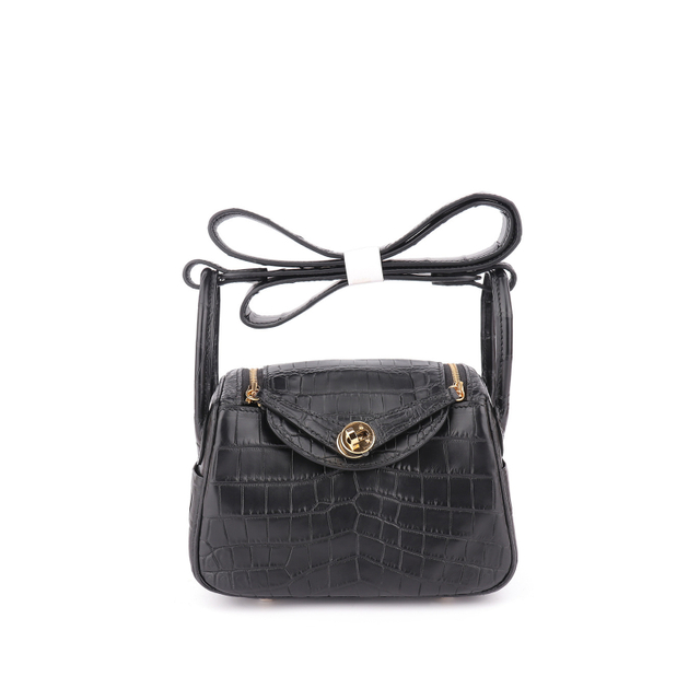 Matte Crocodile Leather Mini Crossbody Shoulder Bag