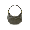 Minimalist French Hand-Woven Rhombus Pattern Handheld Crescent Bag