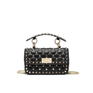 Lambskin Quilted Chain Shoulder Bag with Rivet