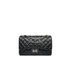 Women's Quilted Leather Crossbody Bag with Golden Ball Chain Strap - Classic Flap Shoulder Handbag