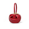 Dual Sizes Nappa Leather Apple-Shaped Concave Triangle Top Handle Shoulder Bag