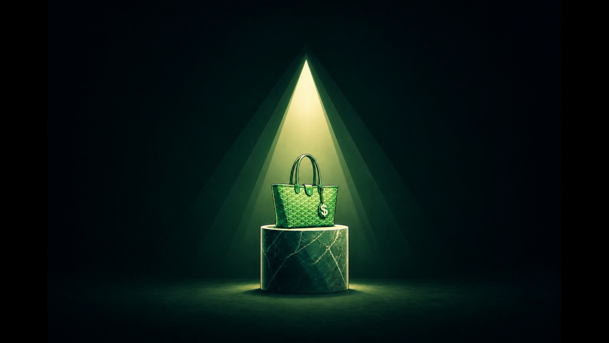 green tote bag under spotlights