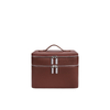Structured Double-Layer PU Leather Travel Cosmetic Bag