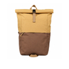 Color Block Roll-Top Laptop Backpack with Front Zipper Pocket for Travel