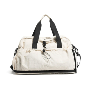 Expandable Nylon Gym Duffel Bag with Separate Shoe Compartment for Travel