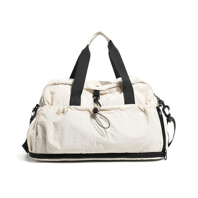Expandable Nylon Gym Duffel Bag with Separate Shoe Compartment for Travel