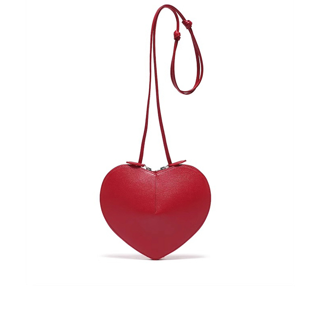 Women's Genuine Leather Heart-Shaped Crossbody Purse