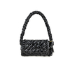 Pleated, Tasseled, Crafted Woven French Style Oil Wax Leather Crossbody & Shoulder Bag