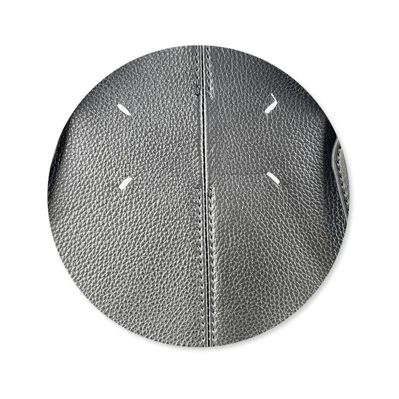Pebbled Cowhide Sector-Shaped Top-Handle Shoulder Bag-Supple Feel
