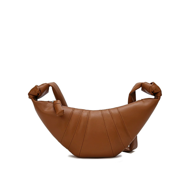 Genuine Leather Minimalst Crescent Crossbody Hobo Bag