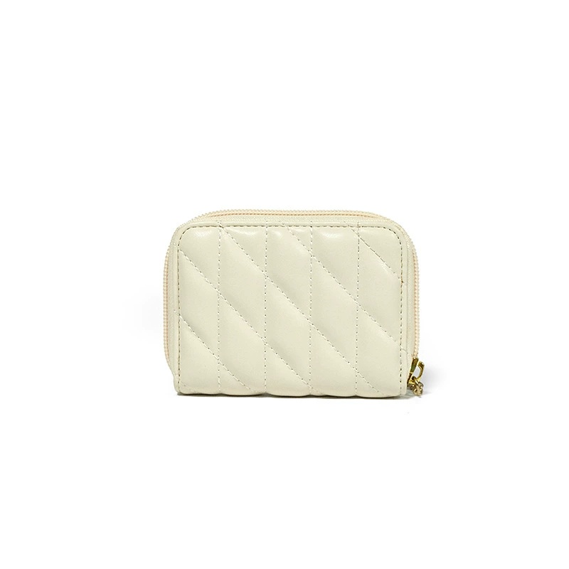 Quilted Leather Short Wallet Pouch-Quilted Design