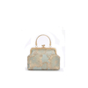 Chinese Style Kiss Lock Floral Shell Evening Bag with Pearl Chain