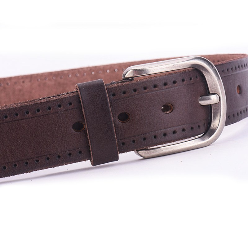 Men's Top Cowhide Washed Retro Pin Buckle Belt-Top Leather