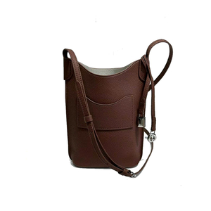 Minimalist Grained Calfskin Crossbody Phone Bag with Thin Strap