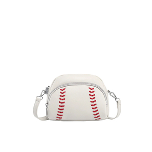 Minimalist White Mini Crossbody Baseball Handbag