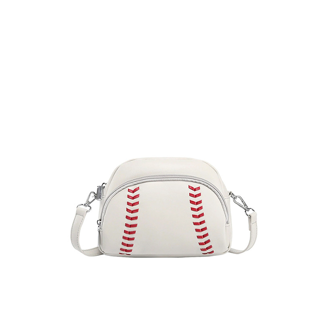 Minimalist White Mini Crossbody Baseball Handbag