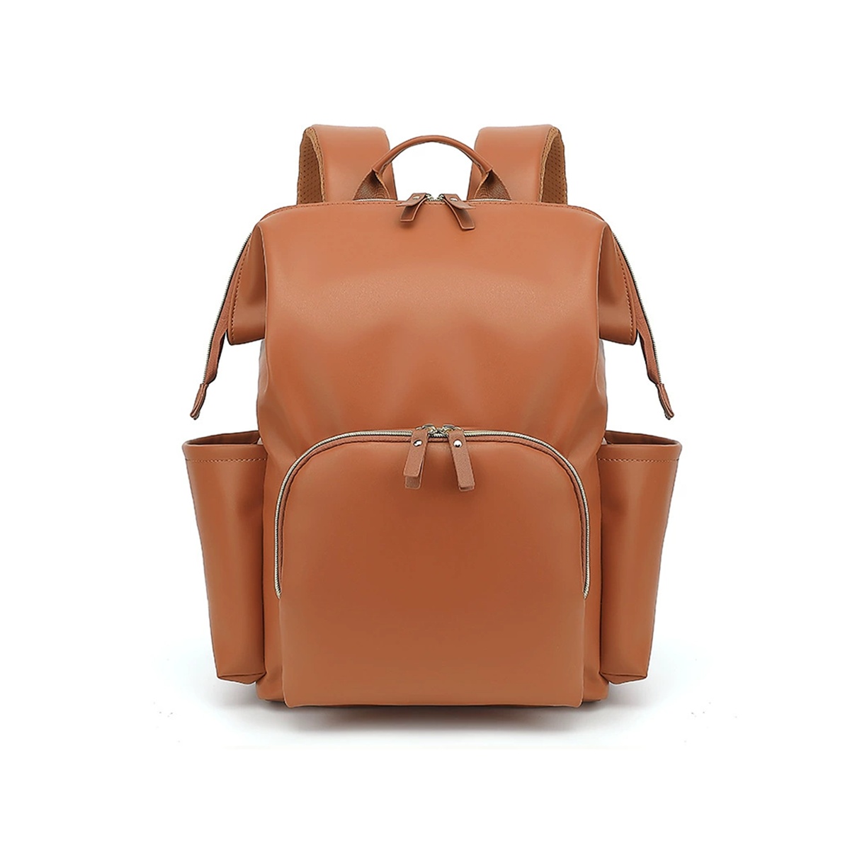 Multi-opening Portable Waterproof PU Leather Diaper Backpack-Waterproof Pu Leather Finish