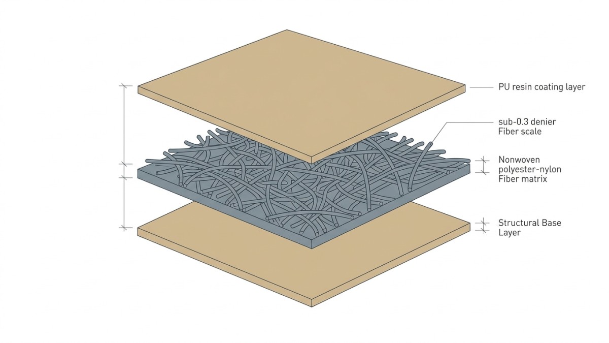 Microfiber leather layer diagram