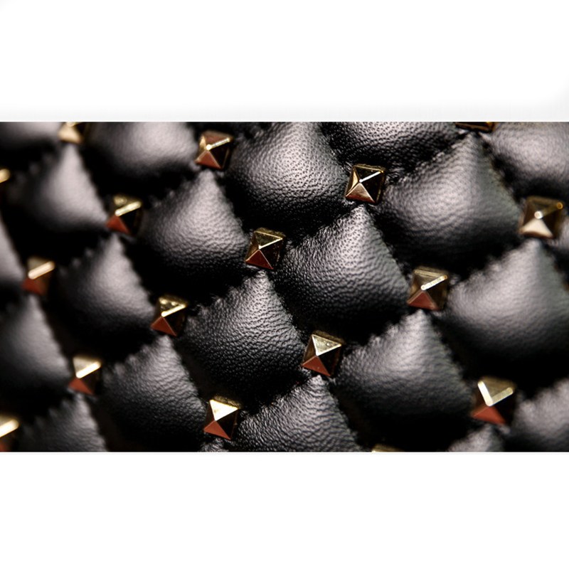 Lambskin Quilted Chain Shoulder Bag with Rivet-Refined Quilted Finish
