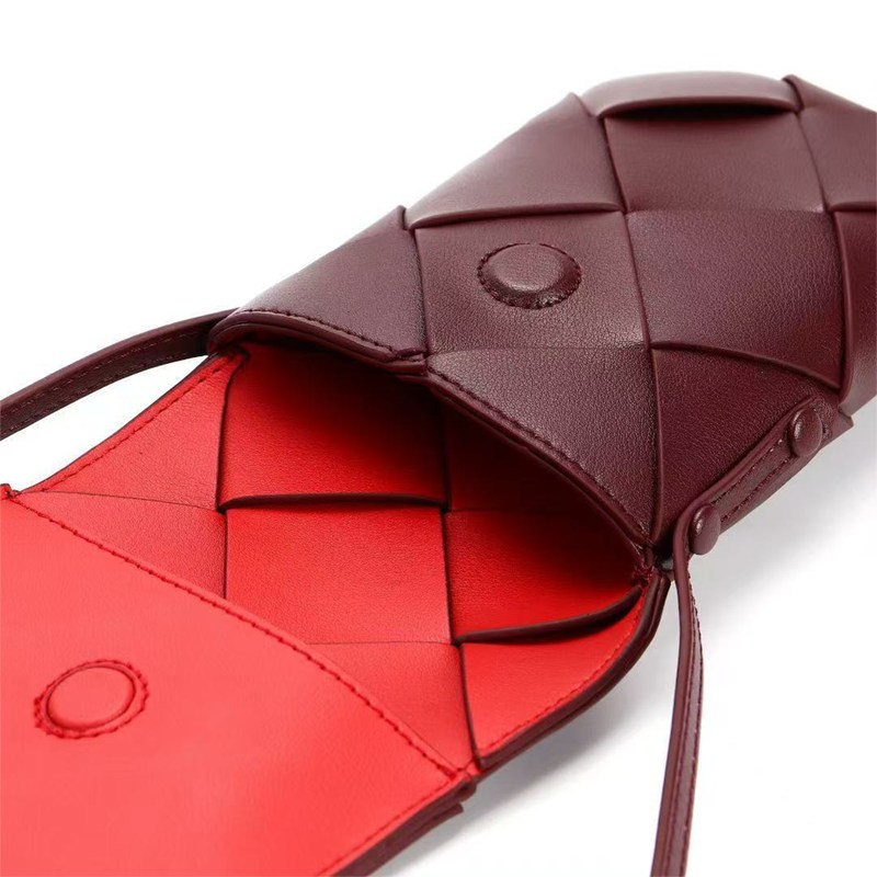 Intrecciato Leather Mini Crossbody Phone Bag with Luggage Tag-800-interior-zoom