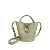 Woven Knot Metal Accent Bucket Crossbody Bag