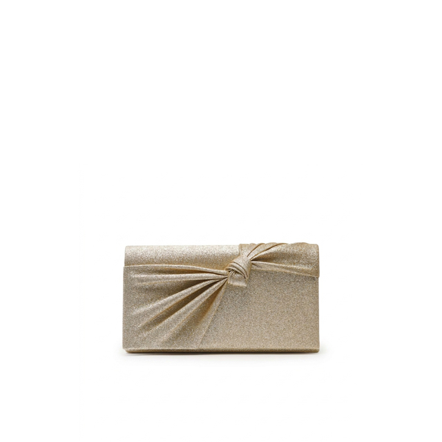 Bow Ruched Glitter Evening Clutch Bag for Weddings & Parties