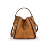 Top-Grain Leather Gothic Rivet Bucket Bag