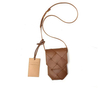 Intrecciato Leather Mini Crossbody Phone Bag with Luggage Tag