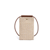 Raffia Woven Phone Crossbody Bag with Front Card Pocket