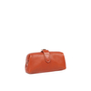 Mini Genuine Leather Cowhide Clutch with Hinge Frame and Buckle