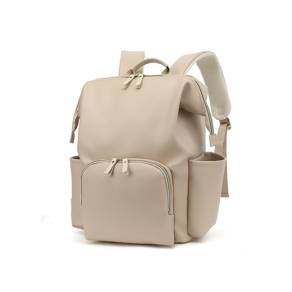 Multi-opening Portable Waterproof PU Leather Diaper Backpack-Air Cushion Straps